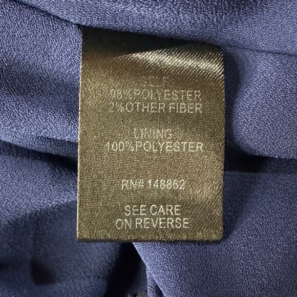 Torrid SZ 00 (Medium) Top Abstract Lined Spaghetti Straps V-Neck Flowy Blue - Picture 9 of 10